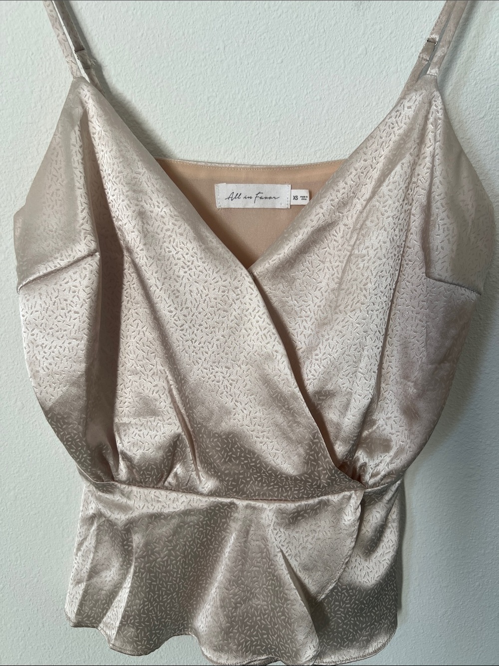 All in Favor Champagne Satin Wrap Cami Top